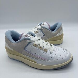 Nike Air Jordan 2 Low DX4401-146 Women's Size 6 Shoes White Gray Blue‎ Sneakers
